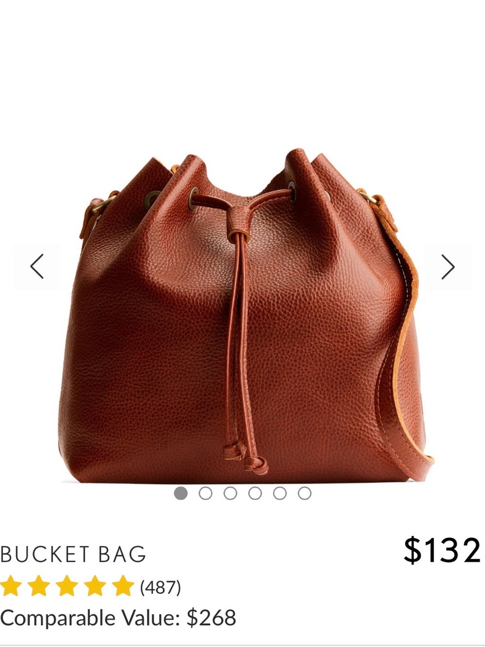 Portland Leather Large Bucket Bag In Nutmeg - Picture 3 of 14